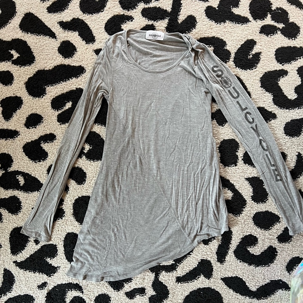 Soul Cycle Jersey long sleeve top with uneven hemline